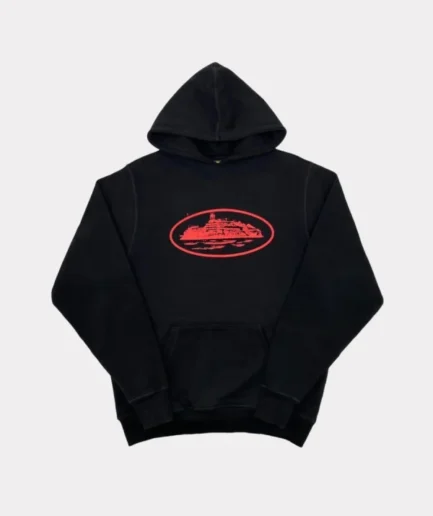 Black Corteiz Hoodie Red Logo