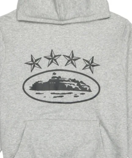 Corteiz 4Starz Hoodie Grey Alcatraz