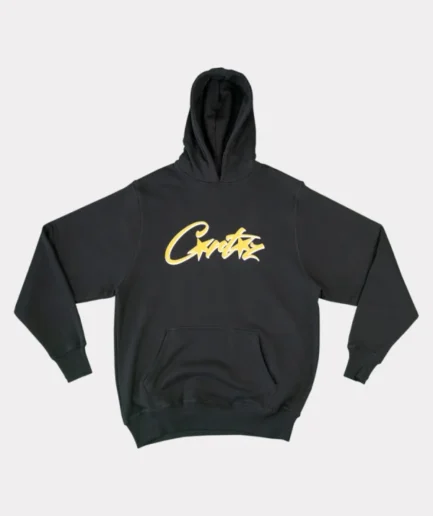 Corteiz Alcatarz Hoodie Black Yellow Logo