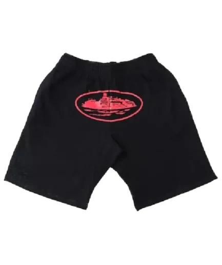 Corteiz Alcatraz Shorts Black And Red