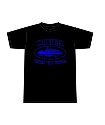 Corteiz Alcatraz T-shirt Black And Blue