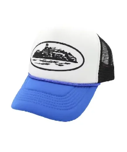 Corteiz Alcatraz Trucker Hat Black Royal