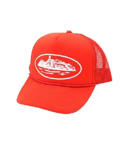 Corteiz Alcatraz Trucker Red Hat