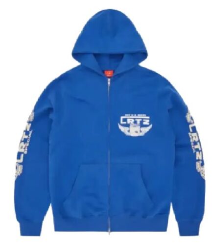 Corteiz Gasolina Double Zip Hoodie Royal Blue