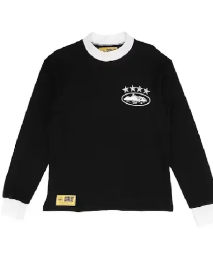 Corteiz New 4Starz Alcatraz Waffle Sweatshirt Black