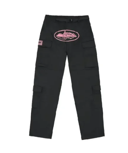 Corteiz New Guerillaz Cargo Pant Black And Pink