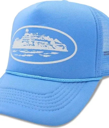 New Corteiz Alcatraz Trucker Hat Baby Blue