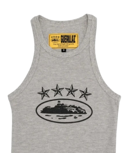 Corteiz New 4Starz Alcatraz Womens Tank Top Grey