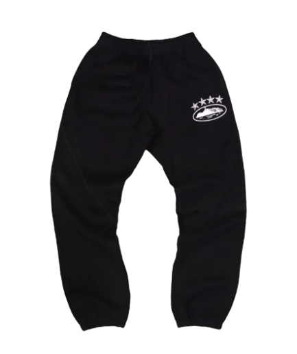 New Corteiz 4Starz Alcatraz Sweatpants Black