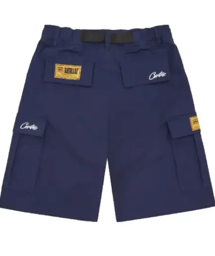 Corteiz Alcatraz Cargo Shorts Navy Blue