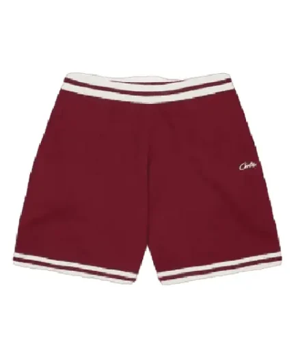 Corteiz Deala Knit Shorts Burgundy